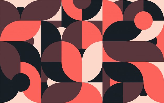 Geometric minimalistic color composition template with shapes.