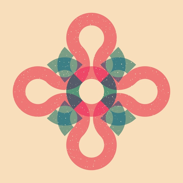 geometric object with riso print effect vector graphic element