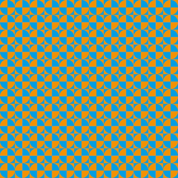 Geometric Orange and Blue Pattern