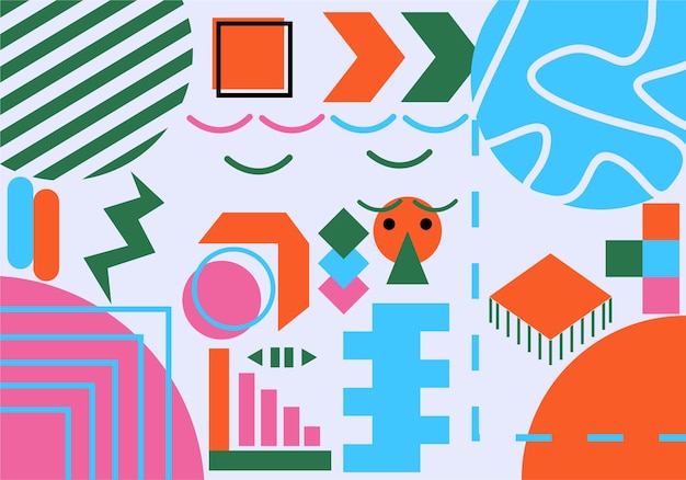Geometric pattern template colorful flat abstraction