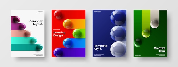 geometric realistic orbs company identity illustration bundle