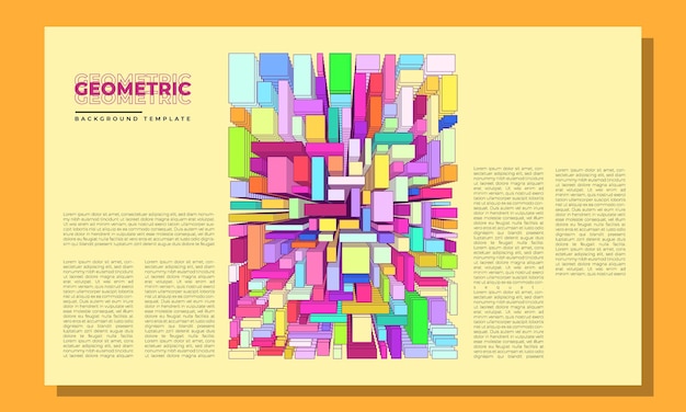 Geometric rectangular layers background template copy space for art poster or banner