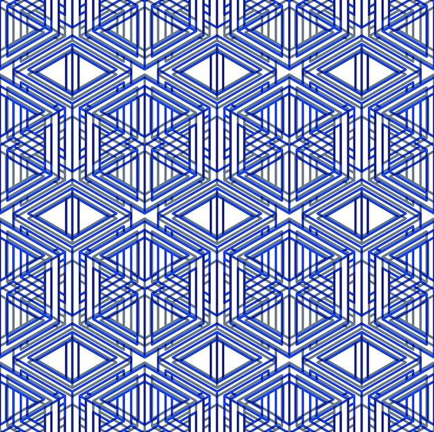 Geometric seamless pattern, endless colorful transparent vector regular background. Abstract covering with 3d superimpose figures, EPS10.