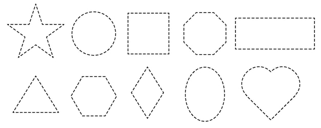 Geometric shape dash lines isolated