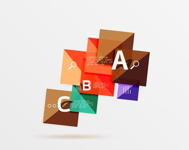 Geometric square and triangle template Vector template background for workflow layout diagram number options or web design