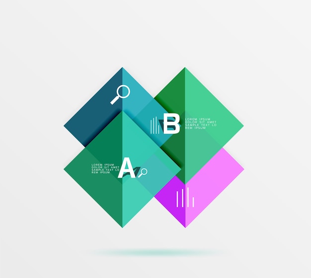 Geometric square and triangle template Vector template background for workflow layout diagram number options or web design