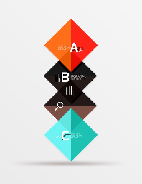 Geometric square and triangle template Vector template background for workflow layout diagram number options or web design