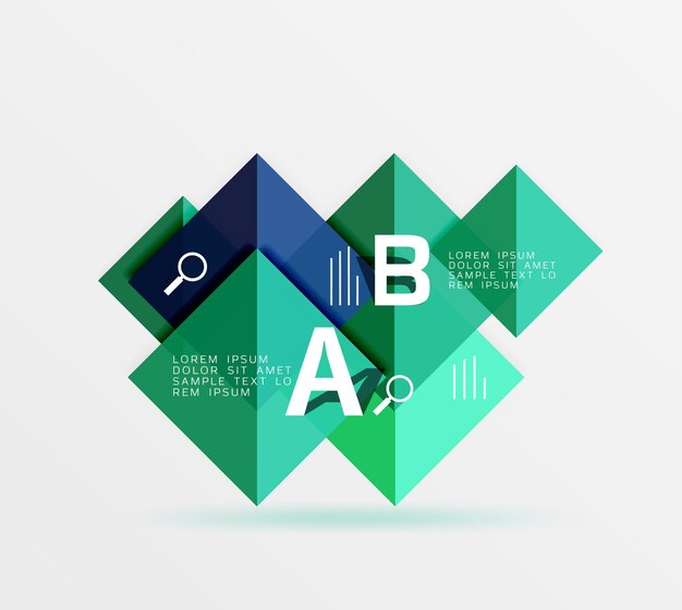 Geometric square and triangle template Vector template background for workflow layout diagram number options or web design