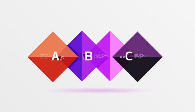 Geometric square and triangle template Vector template background for workflow layout diagram number options or web design