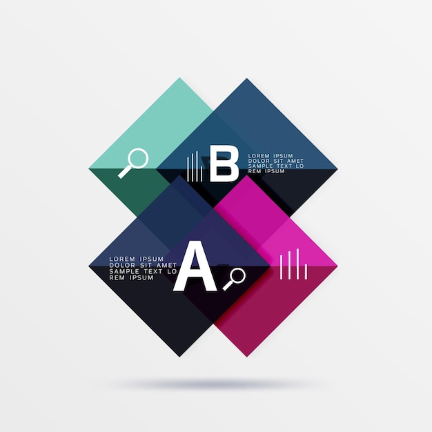 Geometric square and triangle template Vector template background for workflow layout diagram number options or web design