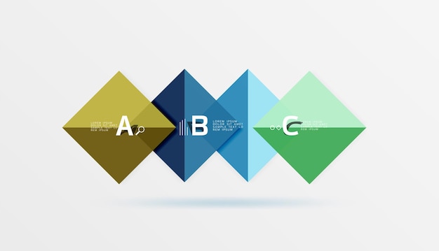 Geometric square and triangle template Vector template background for workflow layout diagram number options or web design