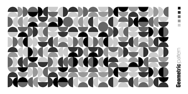 Geometric trendy pattern bauhaus style modern background with simple elements retro texture with