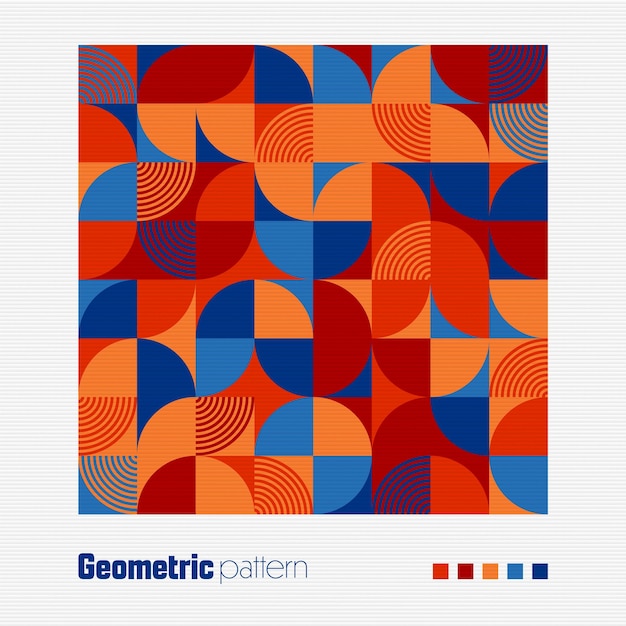 Geometric trendy pattern modern colorful background with simple elements retro texture with basic