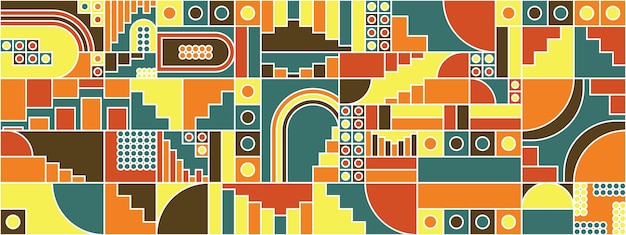 Geometrical yellow green background mosaic pattern design