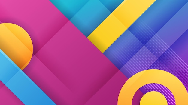 geometrict gradient abstract blue pink yellow colorful design background