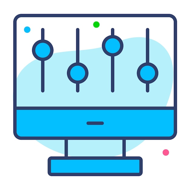 Get hold on this amazing vector of monitor display setting in editable style