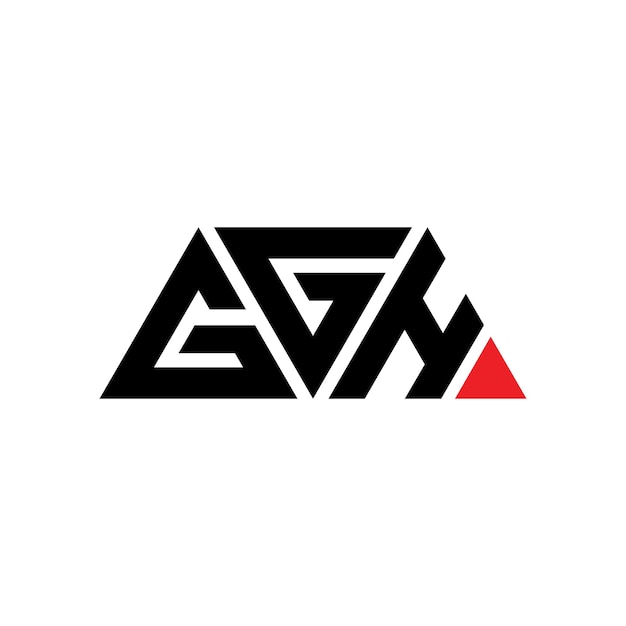 GGH triangle letter logo design with triangle shape GGH triangle logo design monogram GGH triangle vector logo template with red color GGH triangular logo Simple Elegant and Luxurious Logo GGH