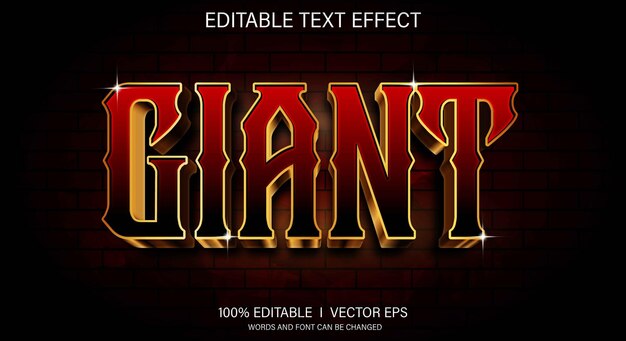 giant 3d vector text effect with modern style design