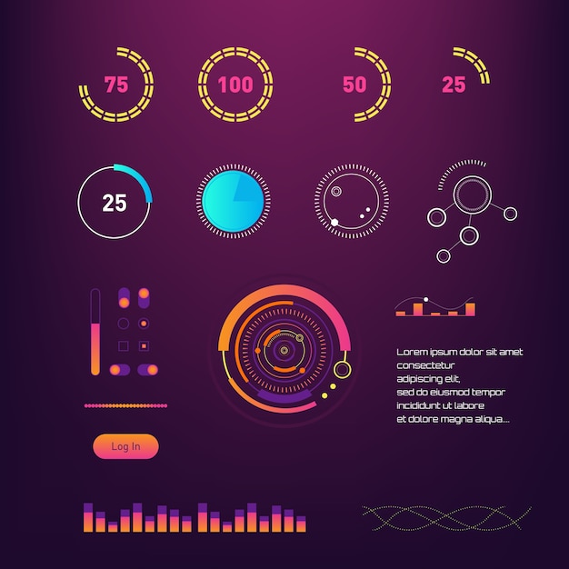 Giao diện vector hud công nghệ thông minh