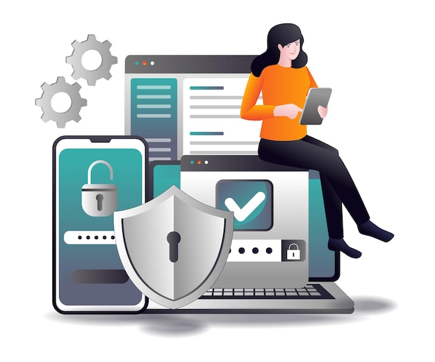 Girl unlock laptop and smartphone password