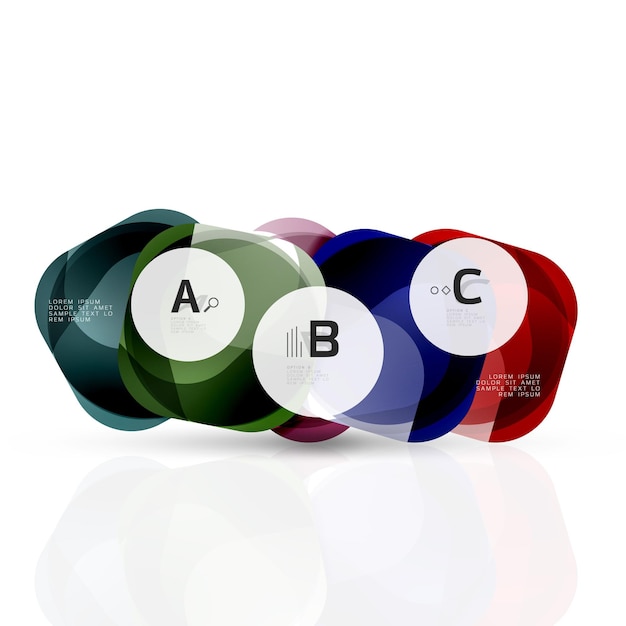 Glass glossy abstract stones with text Vector template background for print workflow layout diagram number options or web design banner