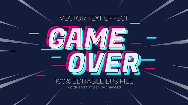 glitch editable text effect style eps editable text effect