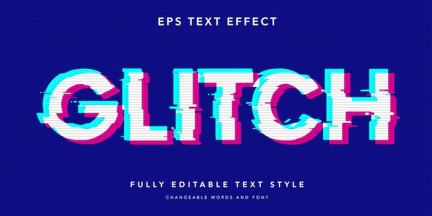 glitch editable text effect