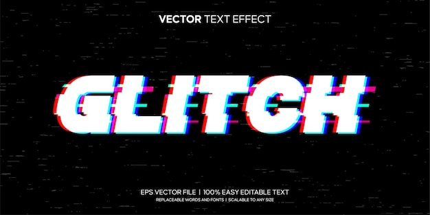 Glitch error editable text effect