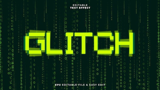 glitch in data editable text effect