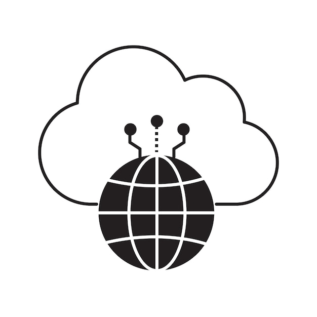 global ai network and communication systems vector icon design global technology network solutions