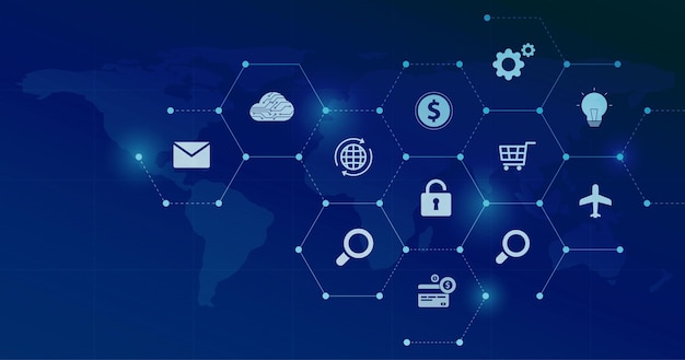 global business financial online connection network concept