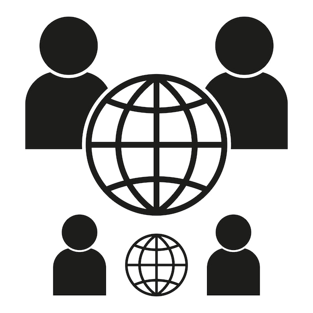 Global community symbol International network icon Social interaction Vector illustration EPS 10