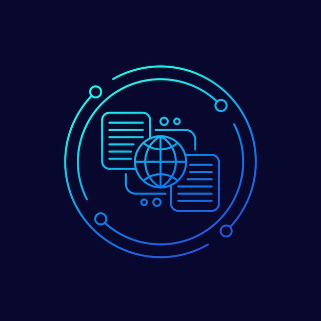 Global data exchange icon linear design