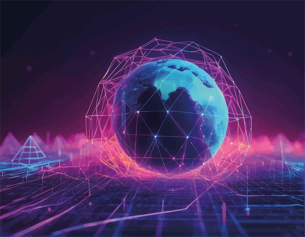 global network concept global technology data and networking 3d rendering global network concept