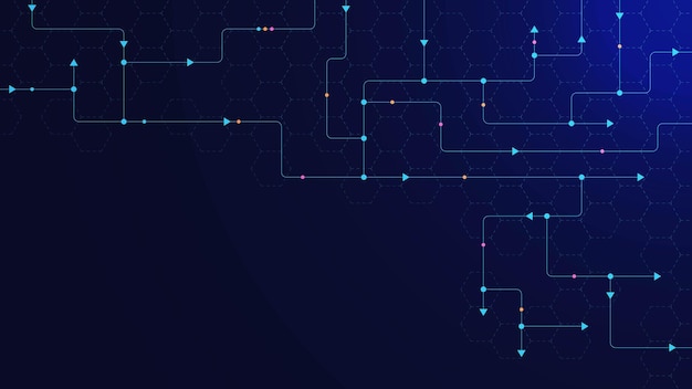 global network connection background connecting dots and lines with hexagon pattern