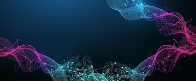 Global network connection banner design template Big data visualization Internet technology