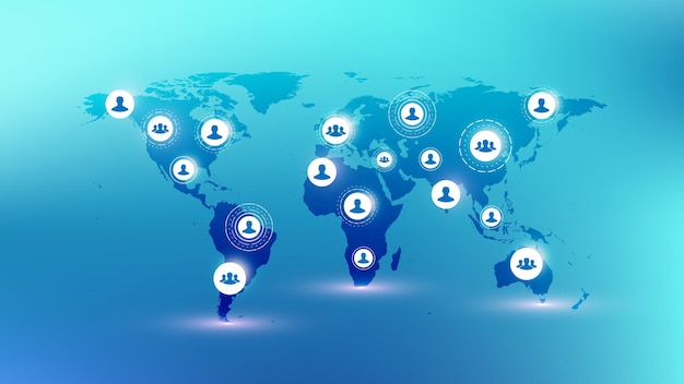 global network connection banner design template
