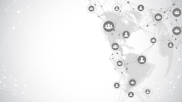 global network connection banner design template