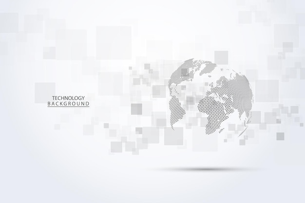 Global network connectionAbstract background technology graphic design Network wireless systems and internet Big data Global network high speed connection data rate technology