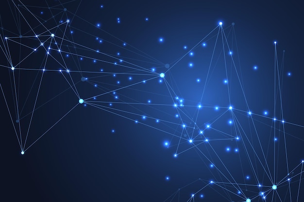 Global network connections with points and lines technology vector illustration