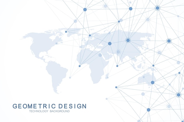 Global network connections with world map internet connection background abstract connection structu...