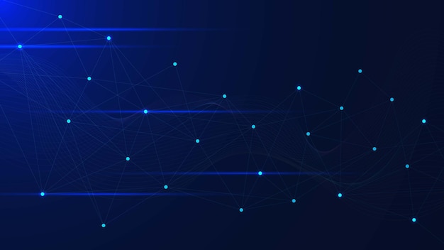 Global networking connection technology with wave points and lines big data visualization concept