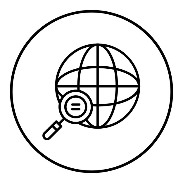 Global Search vector icon Can be used for Coding and Development iconset