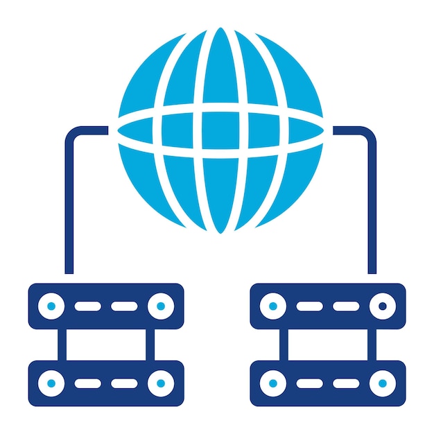 Global Servers Duotone Illustration