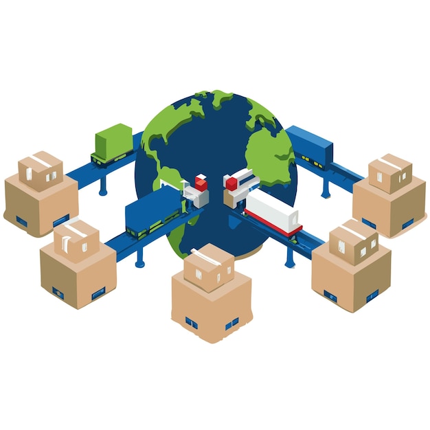 Global Shipping and Logistics Illustration