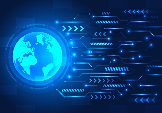 Global technology circle connected to the network It means technology that can reach everyone