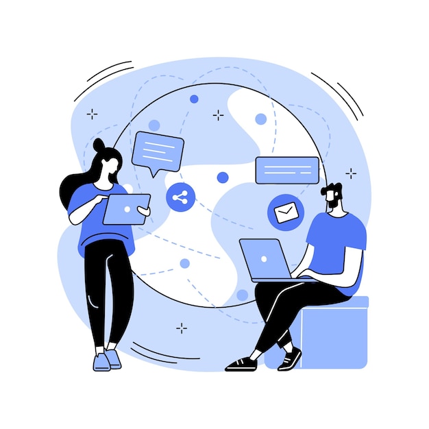 Global web connection abstract concept vector illustration