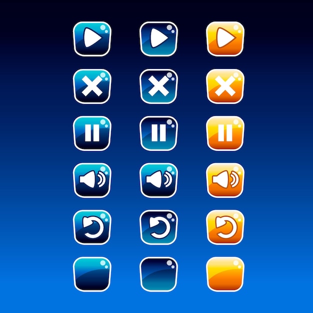 glossy buttons for game app web