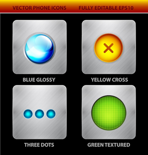 glossy circles mobile app icons