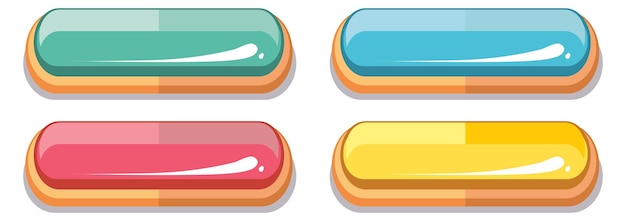 glossy color buttons game interface cartoon style